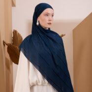 Flossy Modal Şal Aura Desen Lacivert
