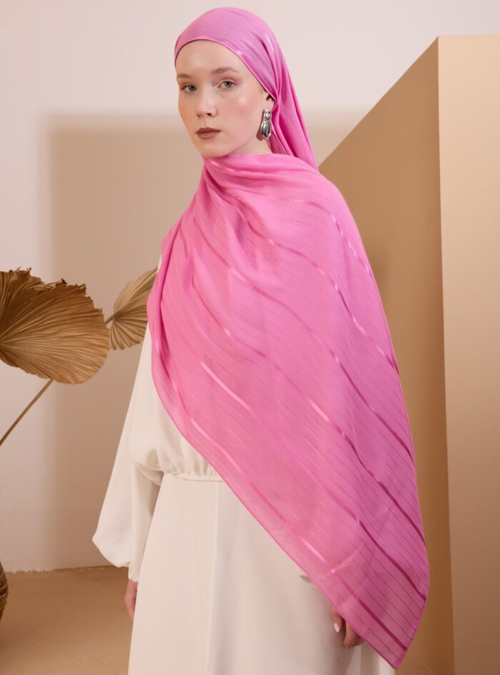 Flossy Modal Şal Aura Desen Pembe