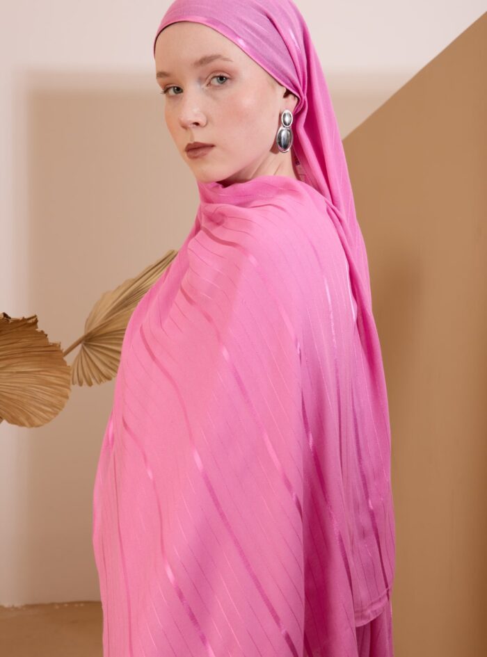 Flossy Modal Şal Aura Desen Pembe